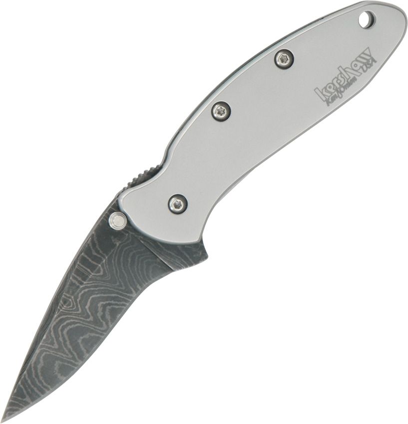 Kershaw Chive Assisted Opening Damascus Blade Knife (Custom Laser Etched)